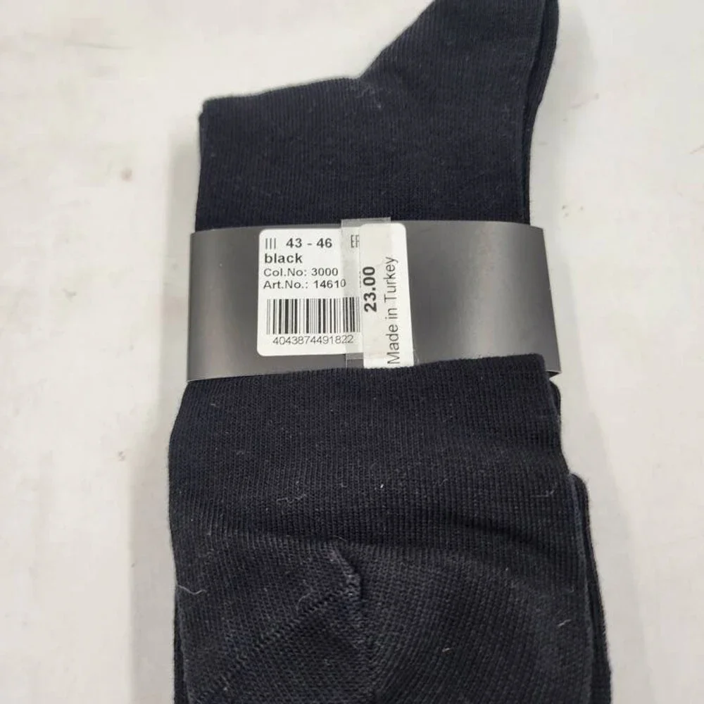 Falke 2 Pairs Happy Crew Socks Men's US 9.5-12/EU 43-46 Black Ribbed Cuff